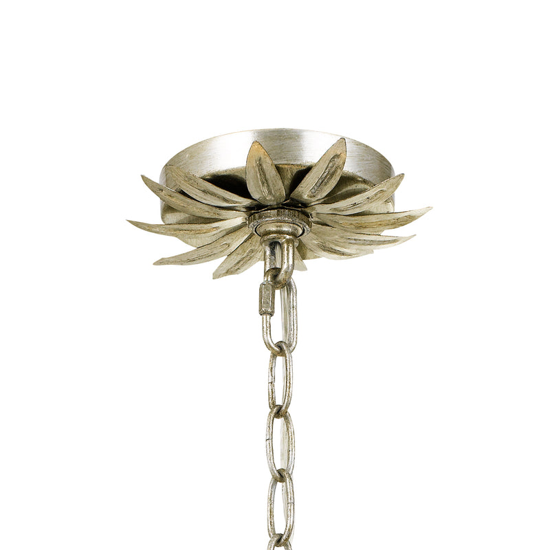 Crystorama 515-SA Eight Light Chandelier, Antique Silver