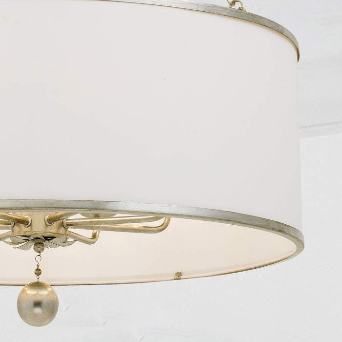 Crystorama 515-SA Eight Light Chandelier, Antique Silver