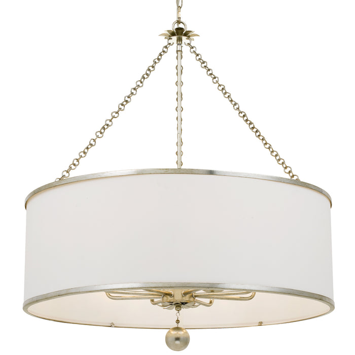 Crystorama 515-SA Eight Light Chandelier, Antique Silver