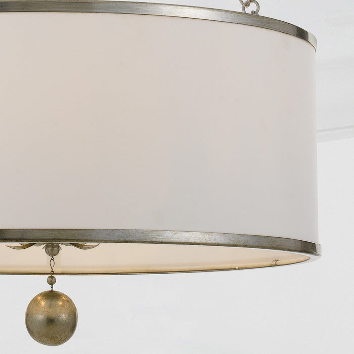Crystorama 518-SA Six Light Chandelier, Antique Silver