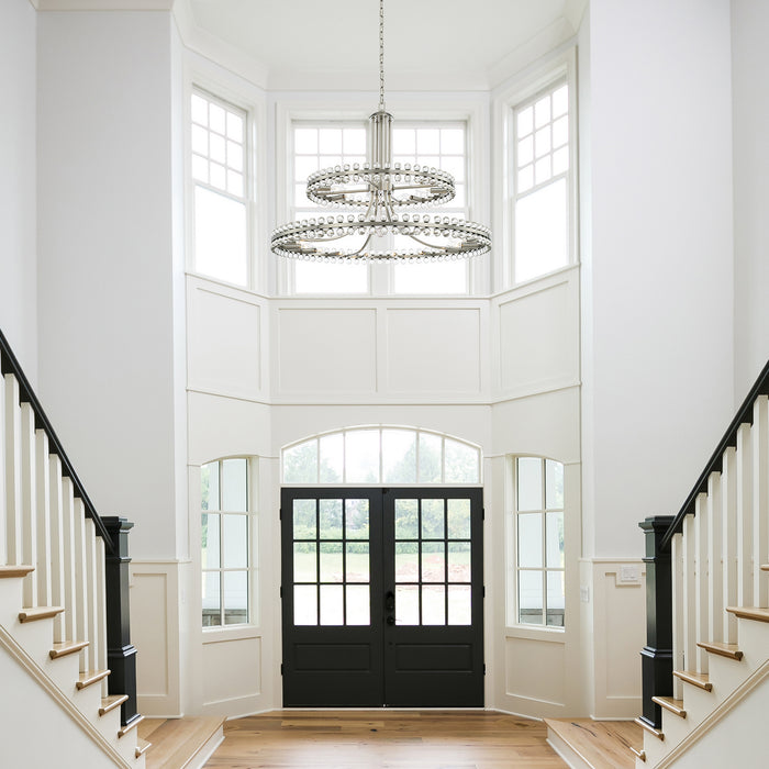 Crystorama CLO-8890-BN 24 Light Chandelier, Brushed Nickel