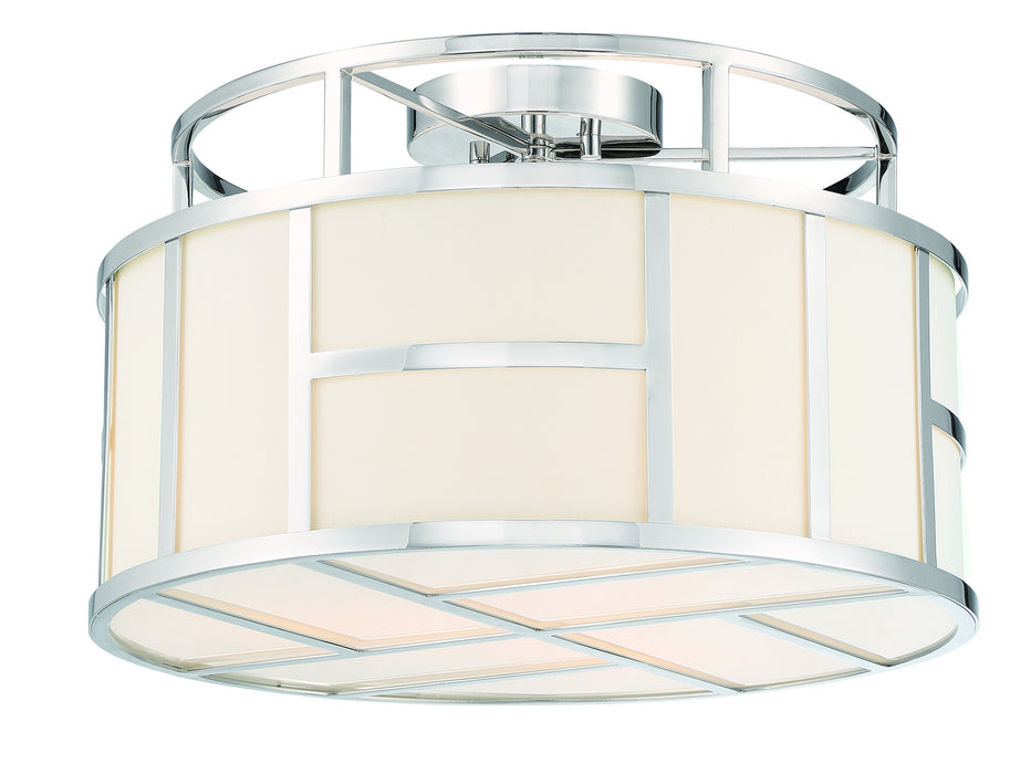 Crystorama DAN-400-PN Three Light Semi Flush Mount, Polished Nickel