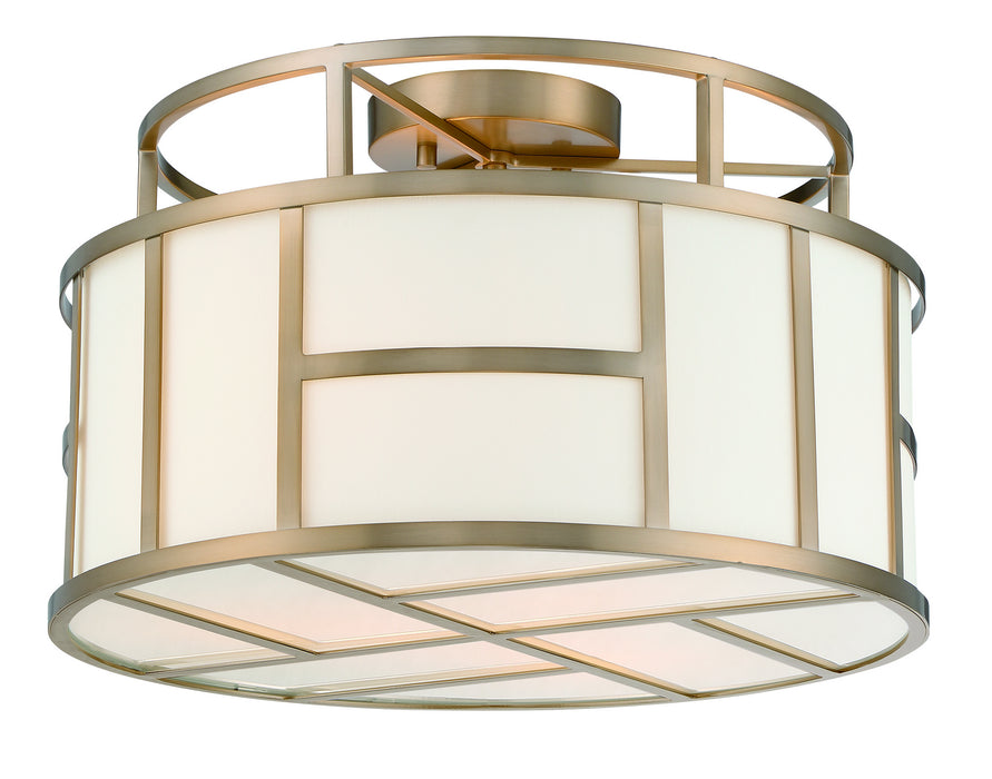 Crystorama DAN-400-VG Three Light Semi Flush Mount, Vibrant Gold