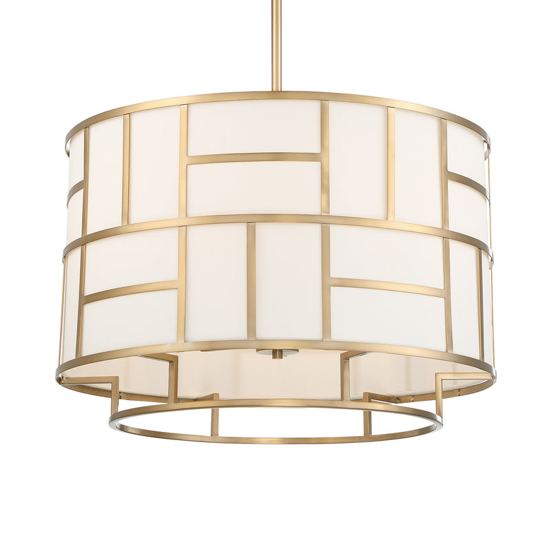 Crystorama DAN-406-VG Six Light Chandelier, Vibrant Gold