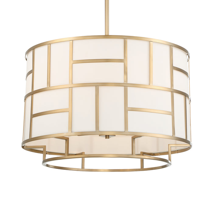 Crystorama DAN-406-VG Six Light Chandelier, Vibrant Gold