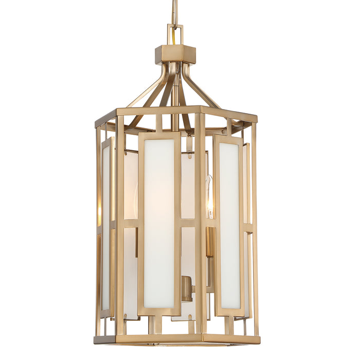 Crystorama HIL-997-VG Three Light Chandelier, Vibrant Gold