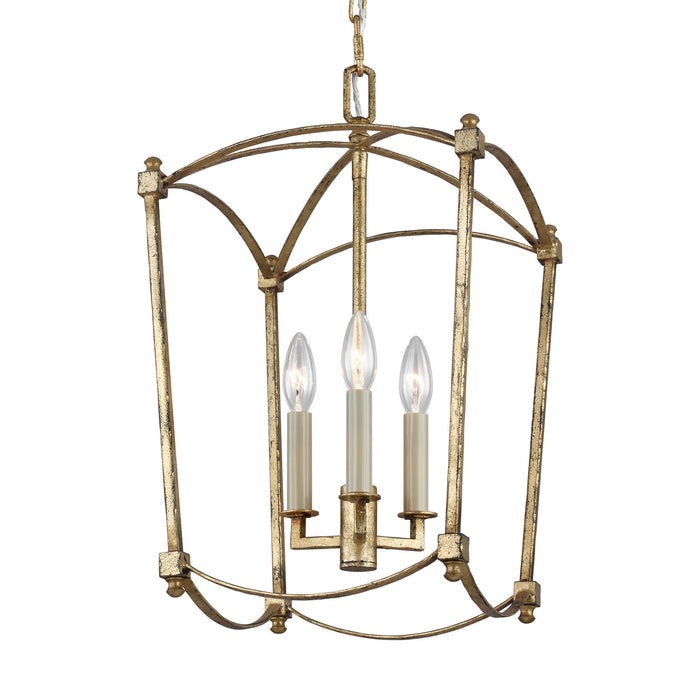 Visual Comfort Studio F3321/3ADB Three Light Lantern, Antique Gild