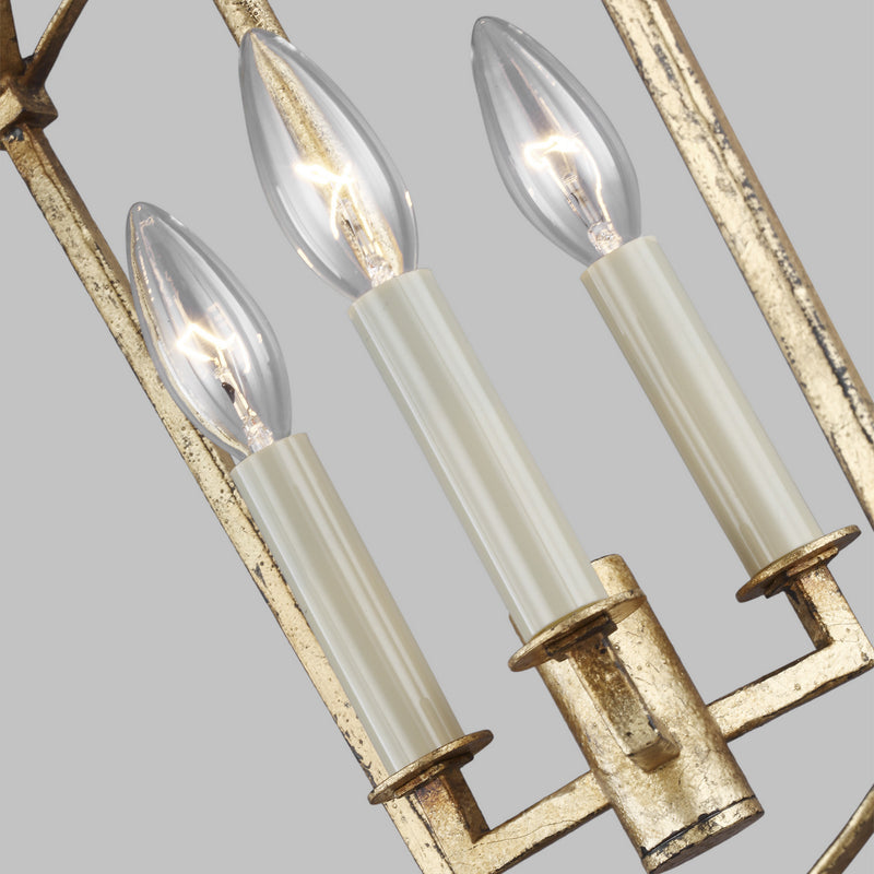 Visual Comfort Studio F3321/3ADB Three Light Lantern, Antique Gild