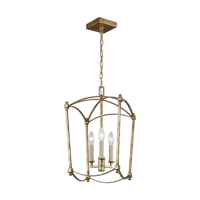 Visual Comfort Studio F3321/3ADB Three Light Lantern, Antique Gild