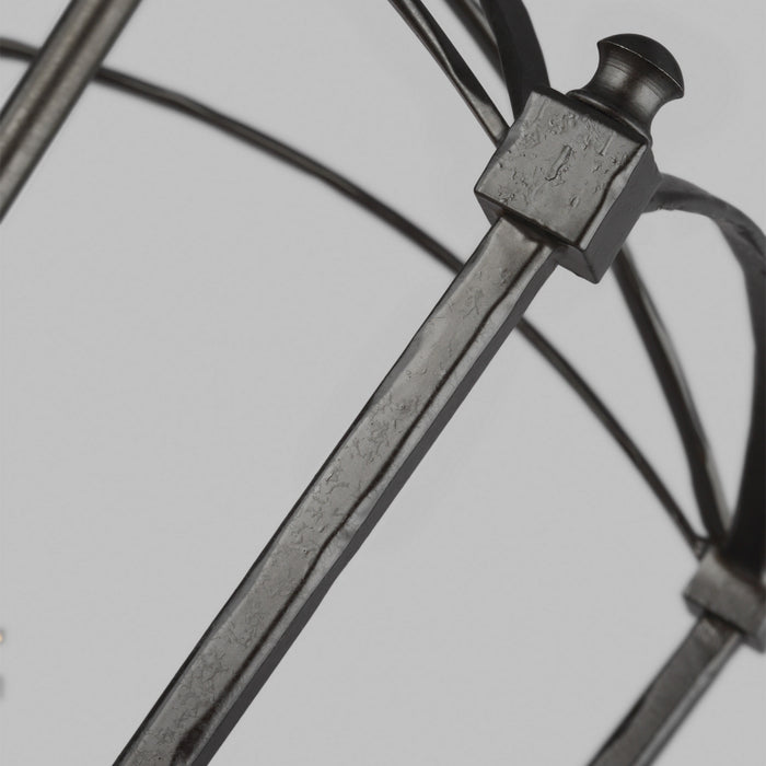 Visual Comfort Studio F3321/3SMS Three Light Lantern, Smith Steel