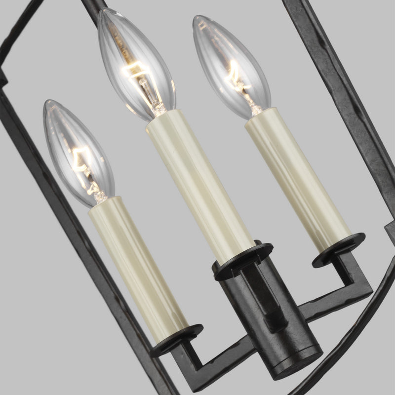 Visual Comfort Studio F3321/3SMS Three Light Lantern, Smith Steel