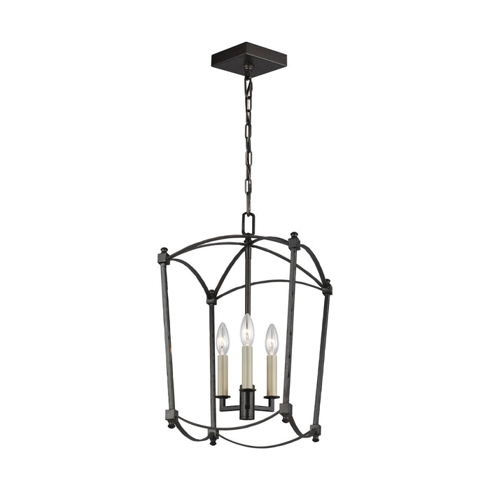 Visual Comfort Studio F3321/3SMS Three Light Lantern, Smith Steel