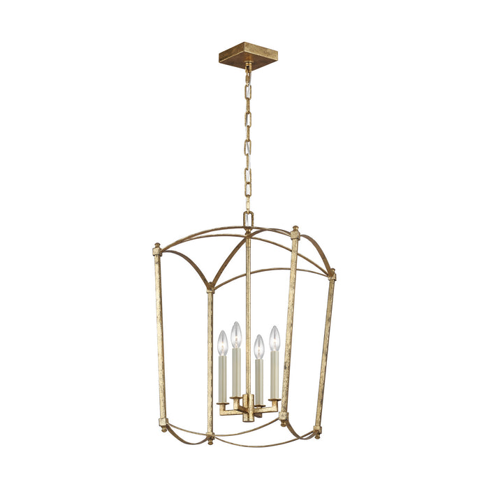 Visual Comfort Studio F3322/4ADB Four Light Lantern, Antique Gild