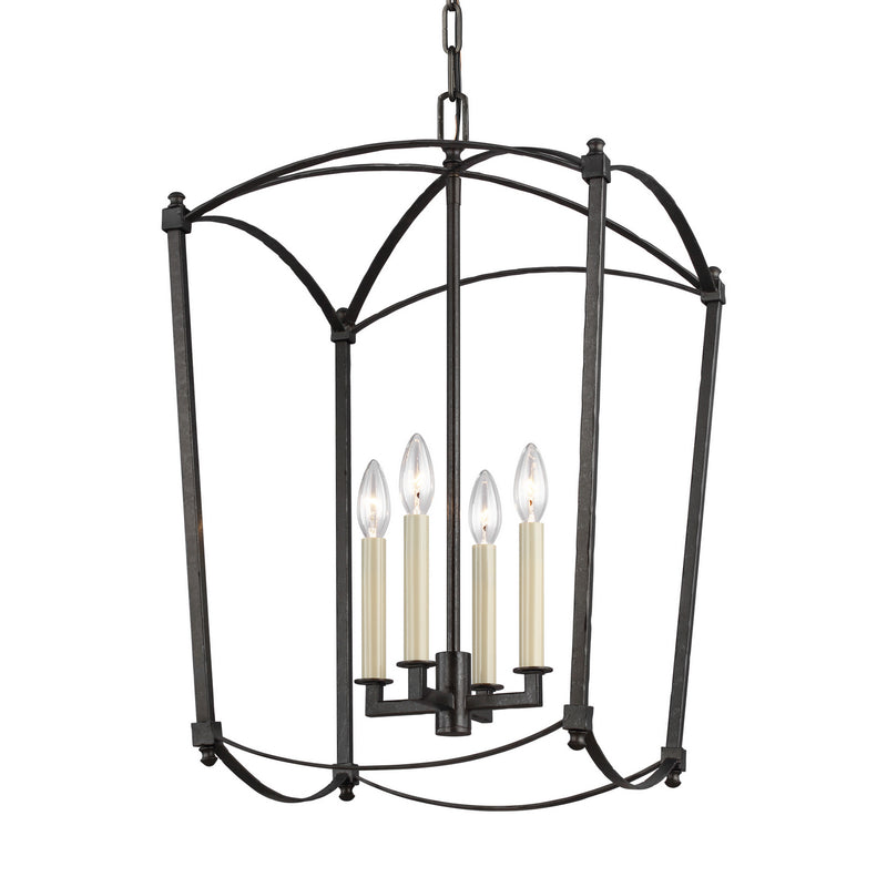 Visual Comfort Studio F3322/4SMS Four Light Lantern, Smith Steel