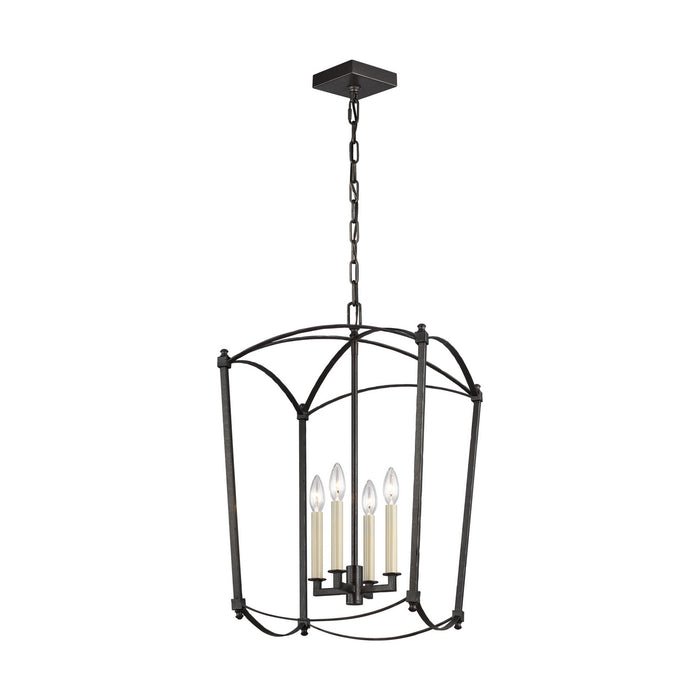 Visual Comfort Studio F3322/4SMS Four Light Lantern, Smith Steel