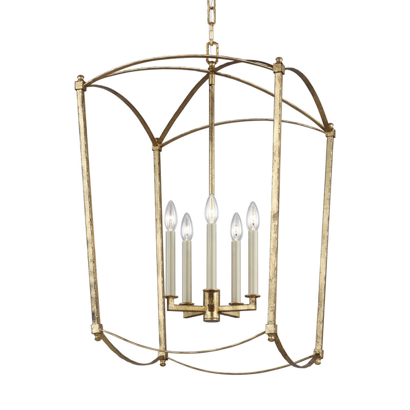 Visual Comfort Studio F3323/5ADB Five Light Lantern, Antique Gild
