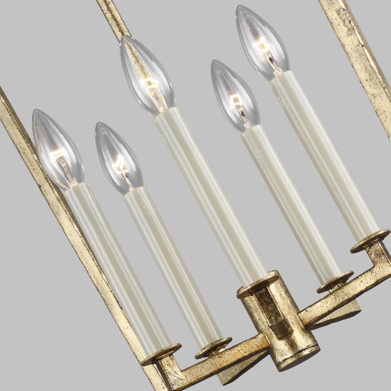 Visual Comfort Studio F3323/5ADB Five Light Lantern, Antique Gild