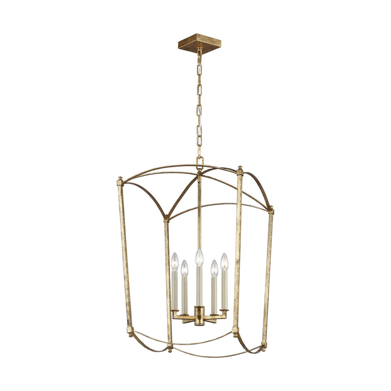 Visual Comfort Studio F3323/5ADB Five Light Lantern, Antique Gild