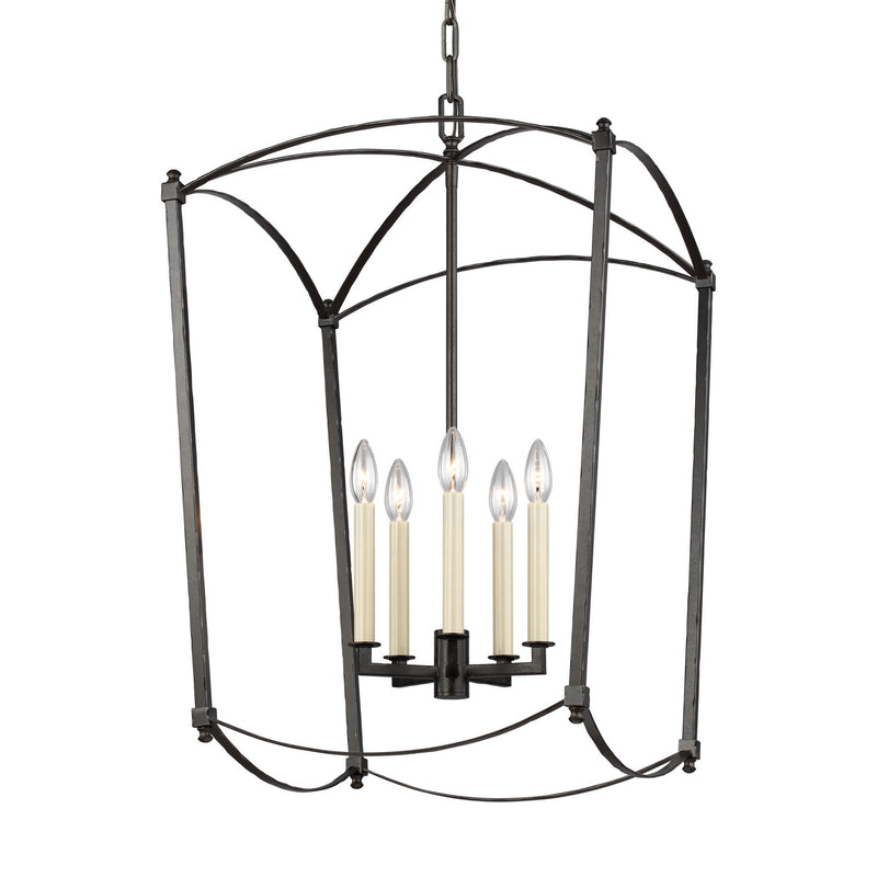 Visual Comfort Studio F3323/5SMS Five Light Lantern, Smith Steel