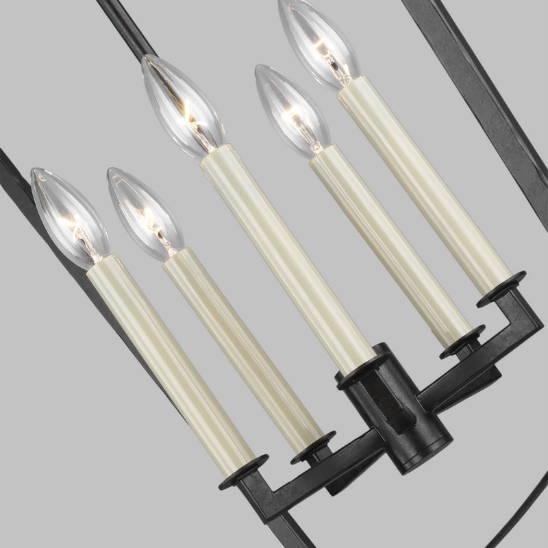 Visual Comfort Studio F3323/5SMS Five Light Lantern, Smith Steel