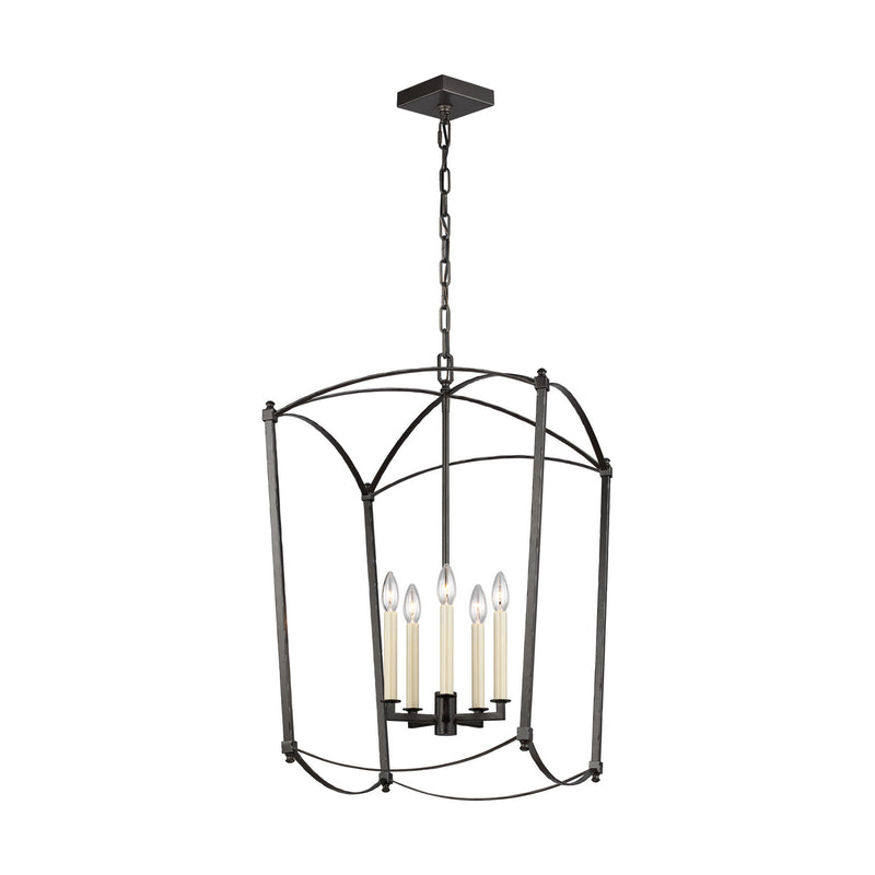 Visual Comfort Studio F3323/5SMS Five Light Lantern, Smith Steel