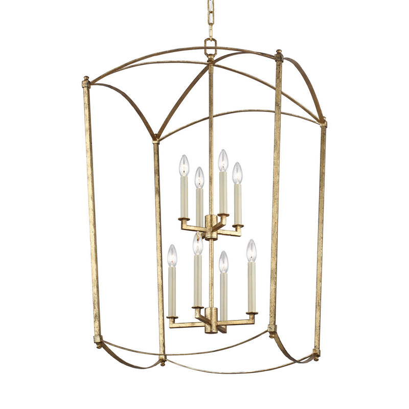 Visual Comfort Studio F3324/8ADB Eight Light Lantern, Antique Gild