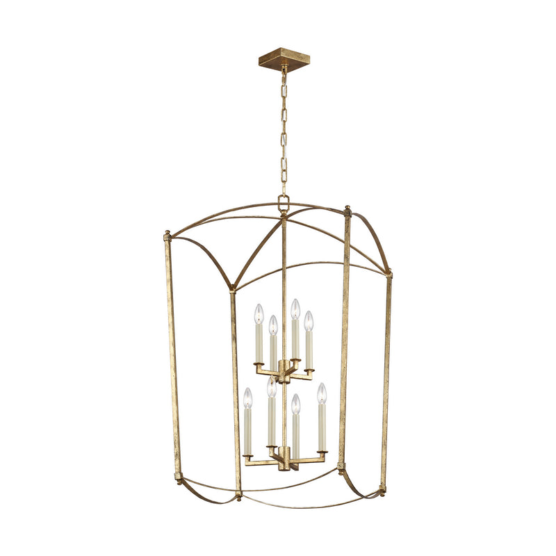Visual Comfort Studio F3324/8ADB Eight Light Lantern, Antique Gild