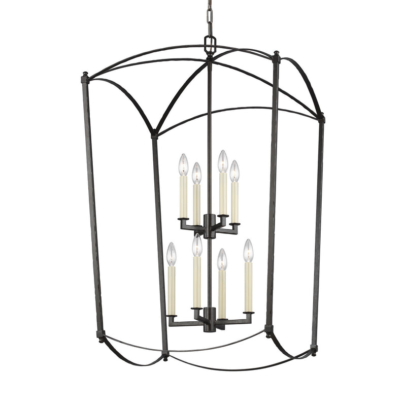 Visual Comfort Studio F3324/8SMS Eight Light Lantern, Smith Steel