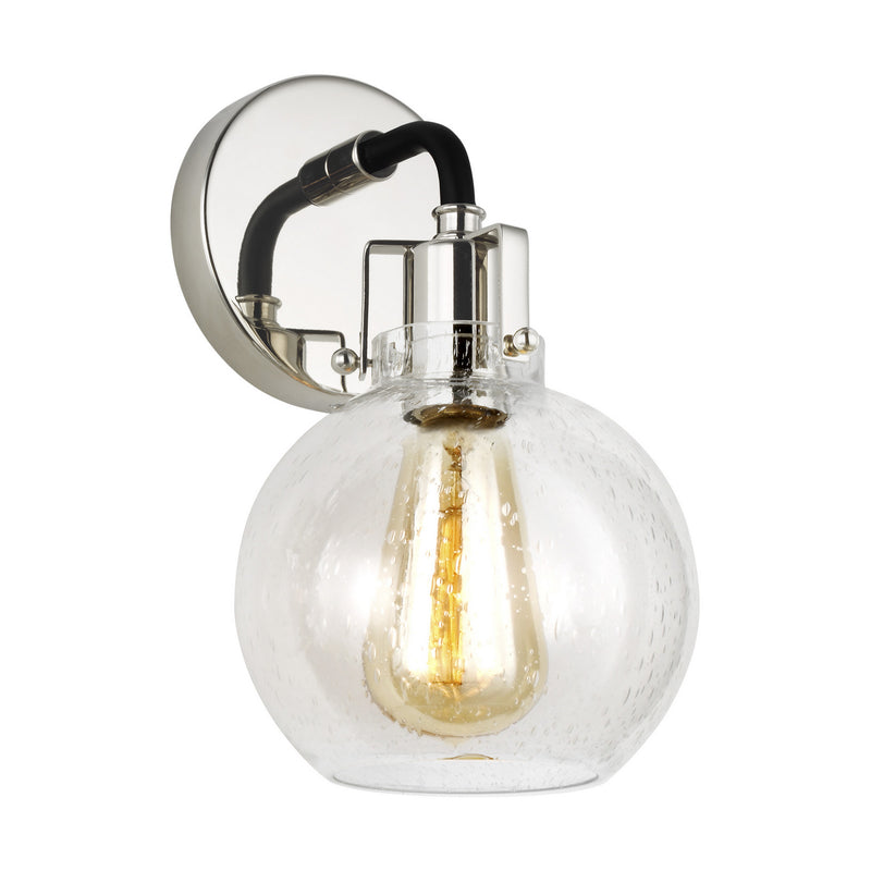 Visual Comfort Studio VS24401PN/TXB One Light Wall Sconce, Polished Nickel/Textured Black