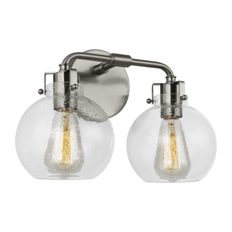 Visual Comfort Studio VS24402PN/TXB Two Light Vanity, Polished Nickel/Textured Black