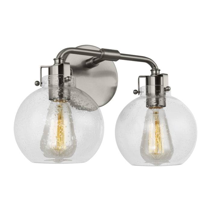 Visual Comfort Studio VS24402PN/TXB Two Light Vanity, Polished Nickel/Textured Black