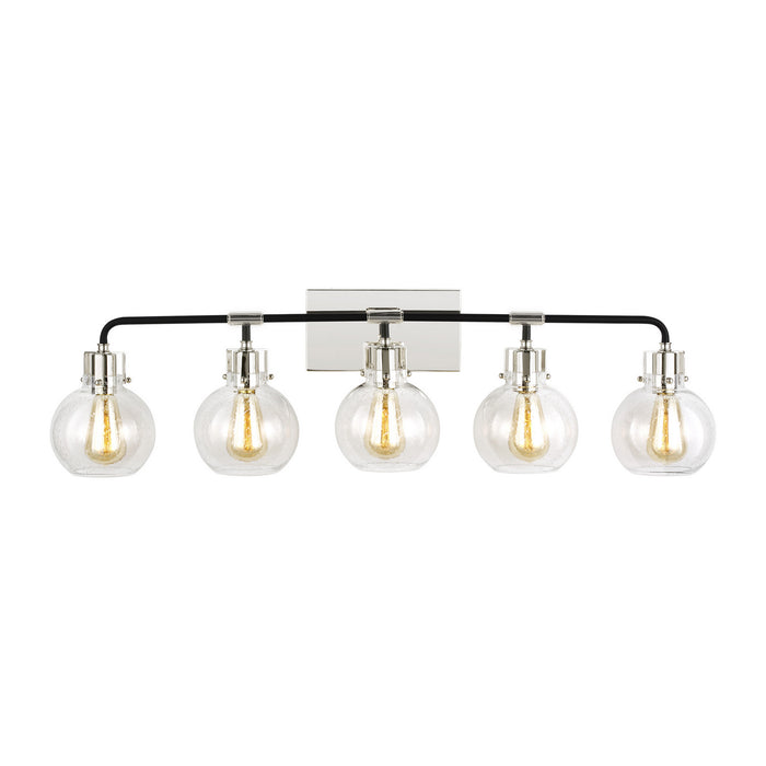 Visual Comfort Studio VS24405PN/TXB Five Light Vanity, Polished Nickel/Textured Black