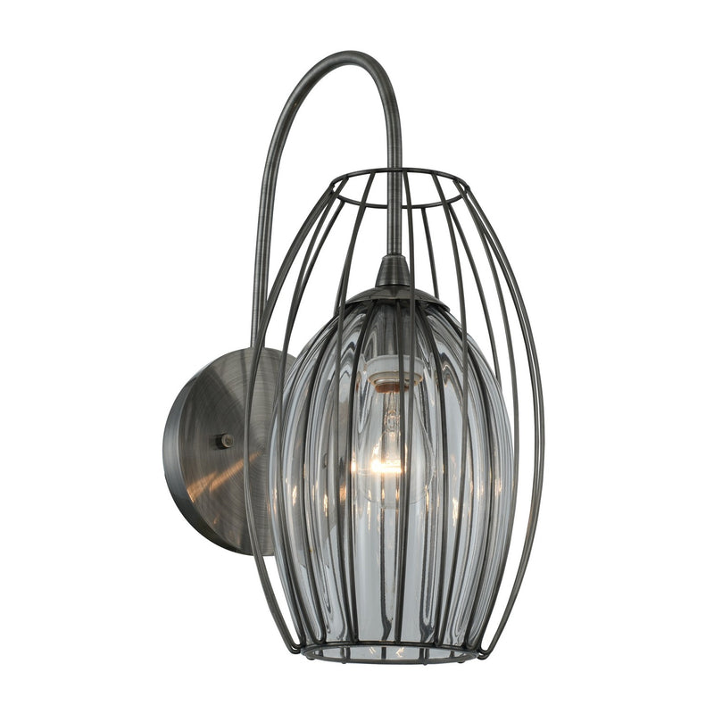 Kalco 404821CM One Light Wall Sconce, Chemical Stainless Steel
