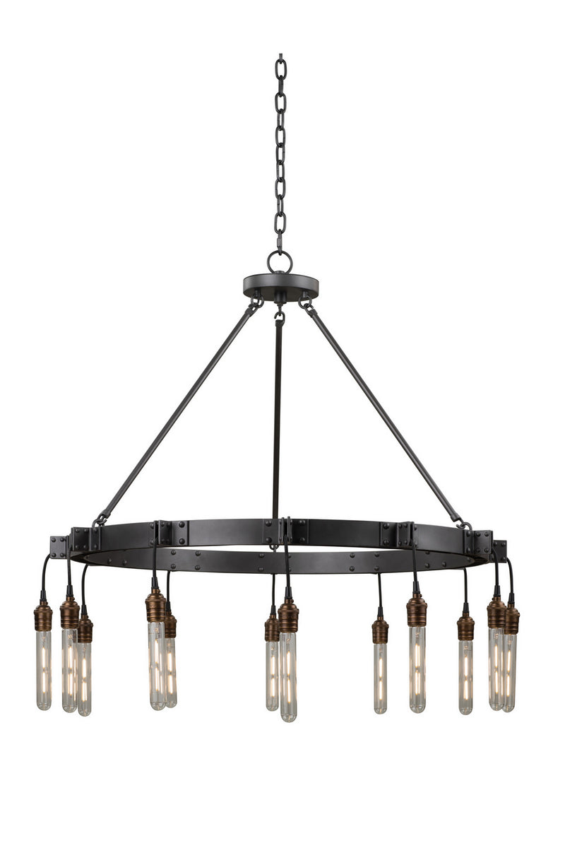Kalco 506271MGM 12 Light Chandelier, Matte Gun Metal