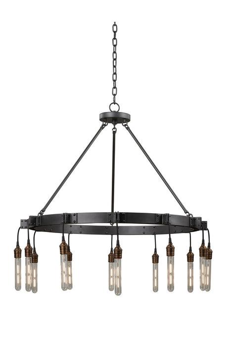 Kalco 506271MGM 12 Light Chandelier, Matte Gun Metal