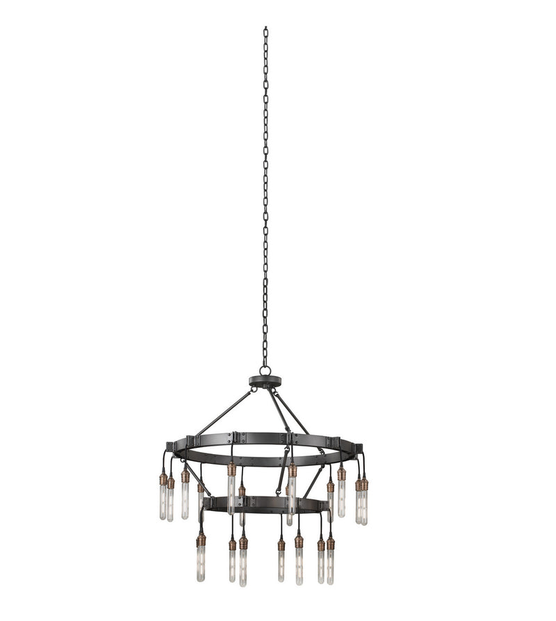 Kalco 506272MGM 20 Light Chandelier, Matte Gun Metal
