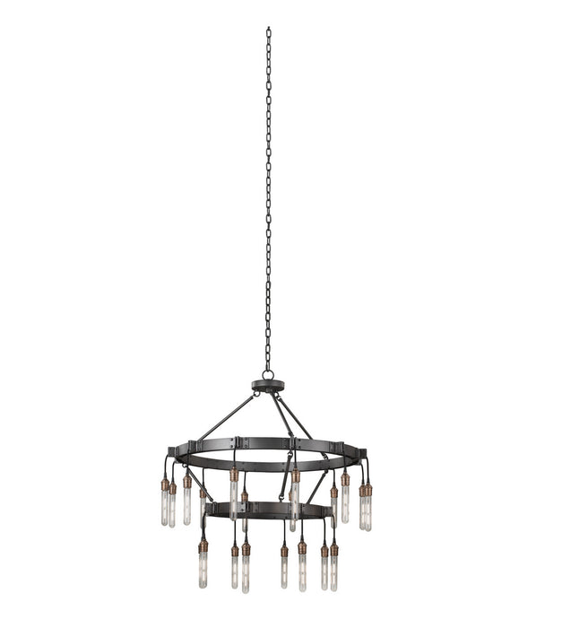 Kalco 506272MGM 20 Light Chandelier, Matte Gun Metal