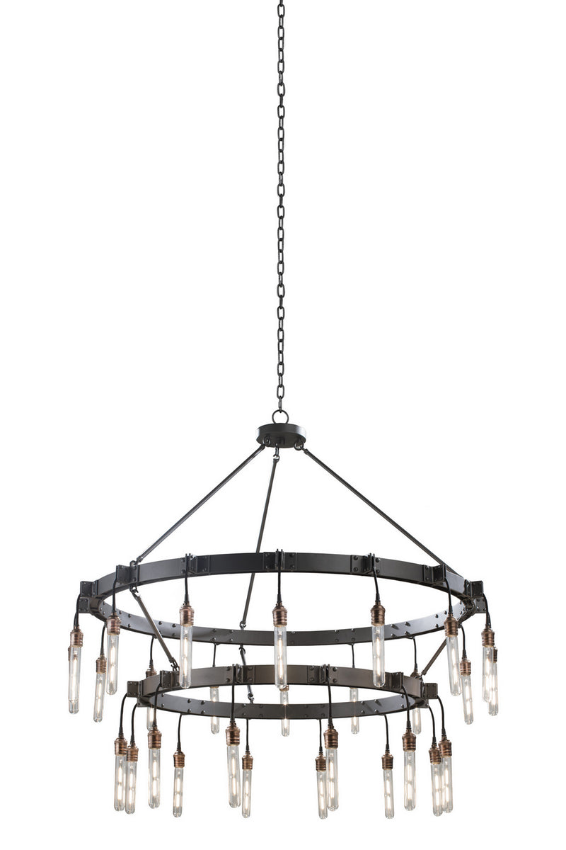 Kalco 506273MGM 28 Light Chandelier, Matte Gun Metal
