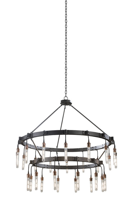 Kalco 506273MGM 28 Light Chandelier, Matte Gun Metal