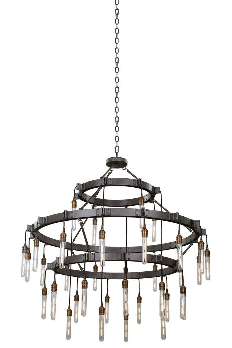 Kalco 506274MGM 36 Light Chandelier, Matte Gun Metal