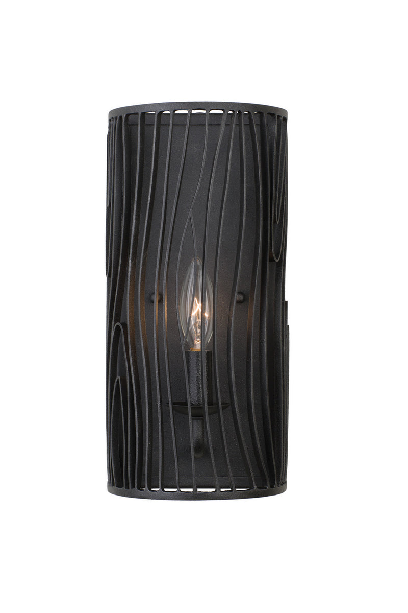Kalco 507520BI One Light Wall Sconce, Black Iron