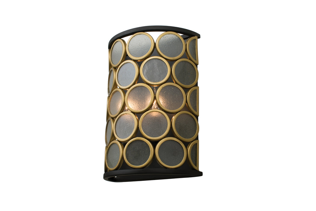 Kalco 507920BMG Two Light Wall Sconce, Matte Black w Gold
