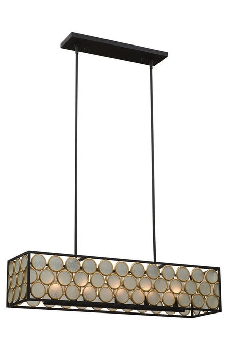 Kalco 507960BMG Five Light Island Pendant, Matte Black w Gold