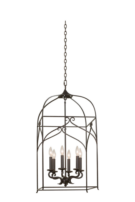 Kalco 508251HB Six Light Hanging Lantern, Heirloom Bronze