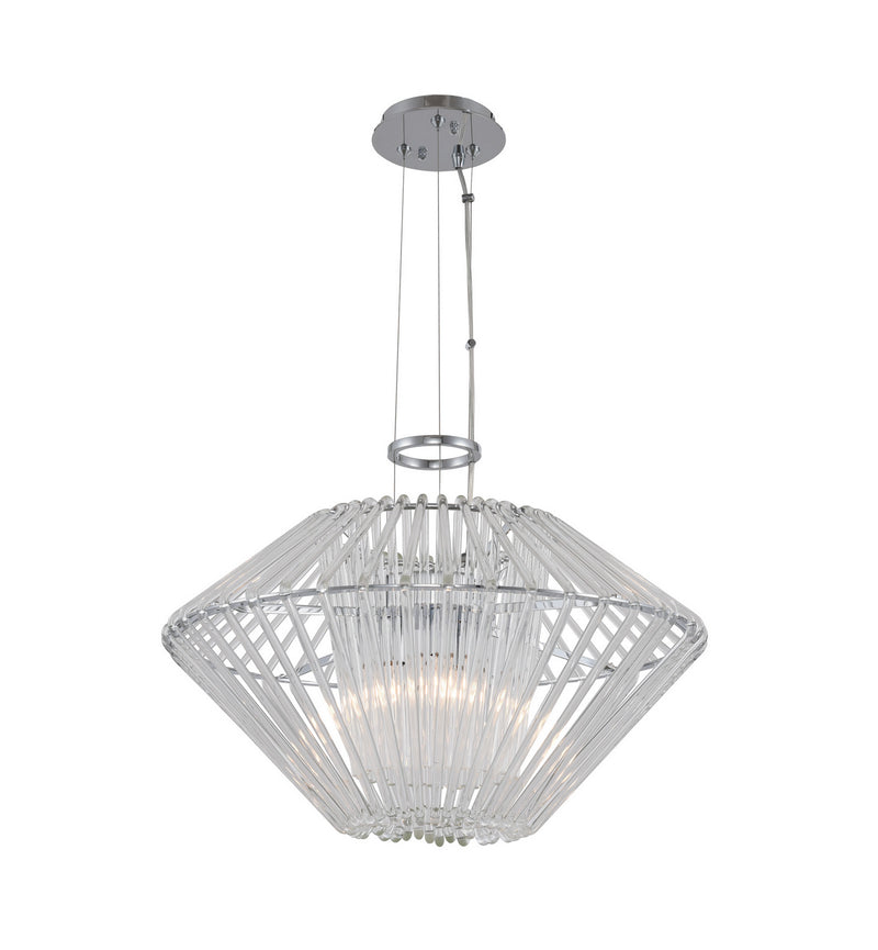 Kalco 508451CH Three Light Pendant, Chrome