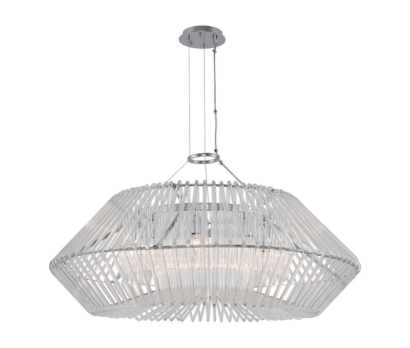 Kalco 508453CH Nine Light Pendant, Chrome