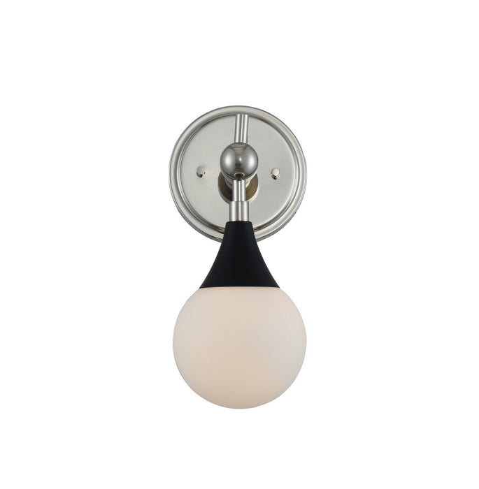 Kalco 508531BPN One Light Bath, Matte Black w Polished Nickel