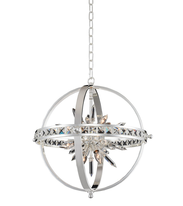 Allegri 033650-014-FR001 Six Light Pendant, Polished Silver