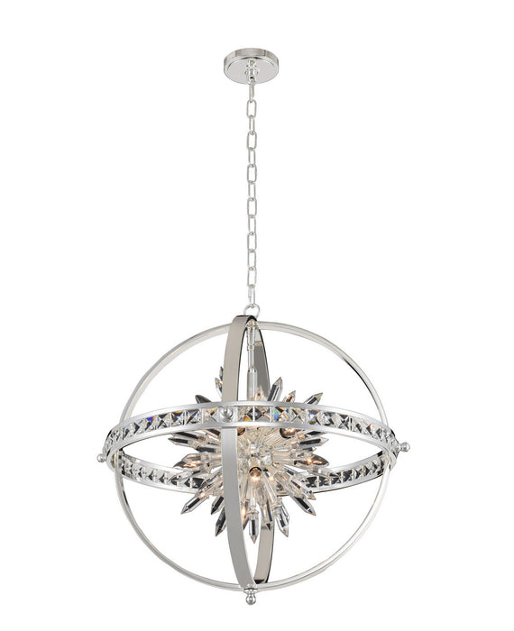 Allegri 033651-014-FR001 Ten Light Pendant, Polished Silver