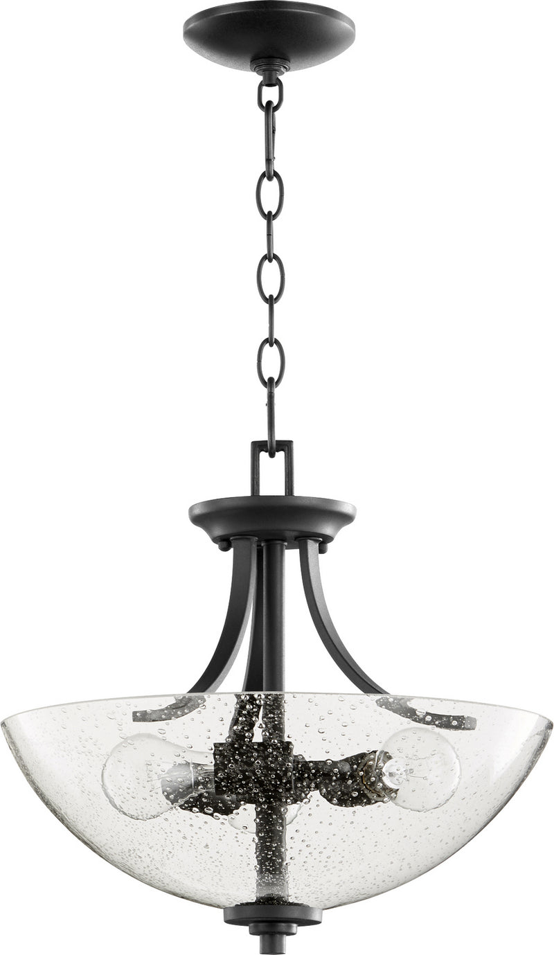 Quorum 2760-16-69 Three Light Dual Mount, Textured Black w/ Clear/Seeded